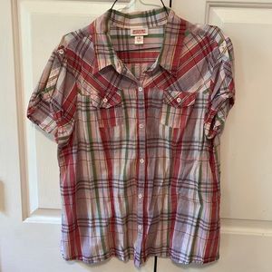 Ladies Plaid Short Sleeve